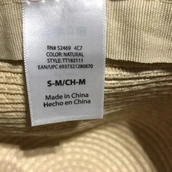 Floppy Straw Hat Natural color - Out of the Office painted on slogan, black band - Picture 3 of 6